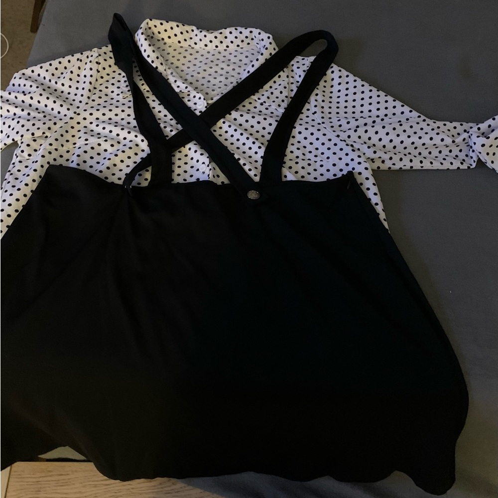 SHEIN plus curves black and white outfit